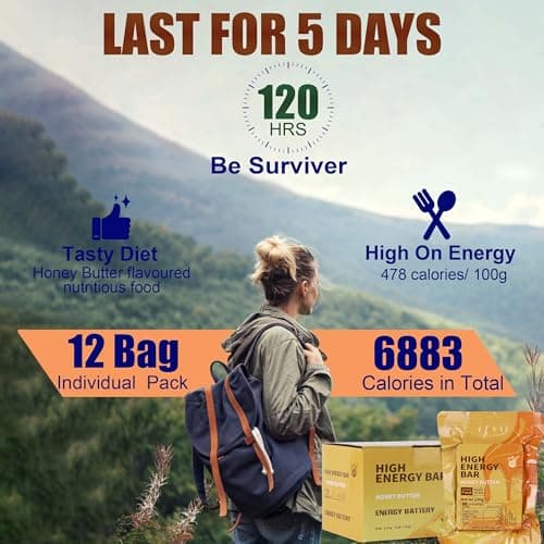 Honey Butter Flavour Emergency Food, High Energy Biscuits, 12 Pack — view 4
