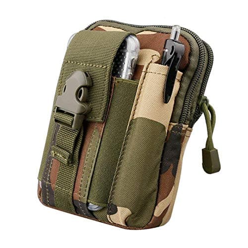 ZhaoCo Multi-Purpose Poly Tool Holder, Tactical Molle EDC Pouch Utility Gadget Belt Waist Bag with Cell Phone Holster for Sports Hiking Camping - Camouflage — view 2