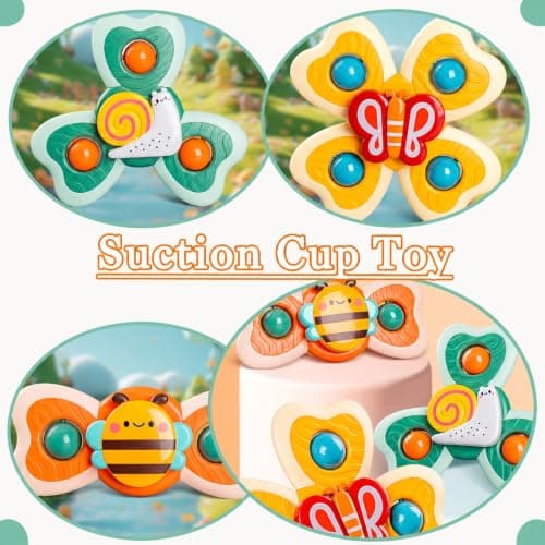 4PCS Suction Spinner Toys for Babies, High Chair Toys with Suction Cups 1-3 — view 4