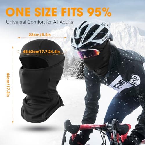 WTACTFUL 1-2 Pack Ski Mask Balaclava, Windproof Warmer Thermal Winter Men — view 5