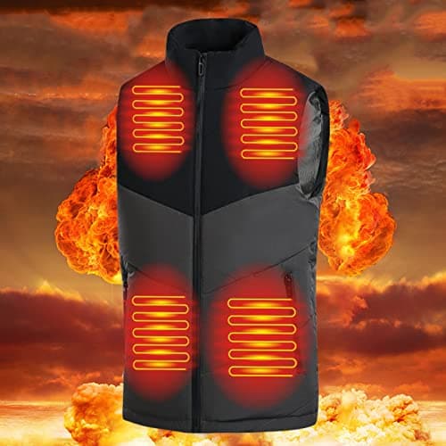 Cycling Jacket with USB Port for Men Women Outdoor Winter Thermal Insulated Windproof Breathable Reflective Lightweight Packable Sweat-Wicking Base Layer (Grey, L) — view 2