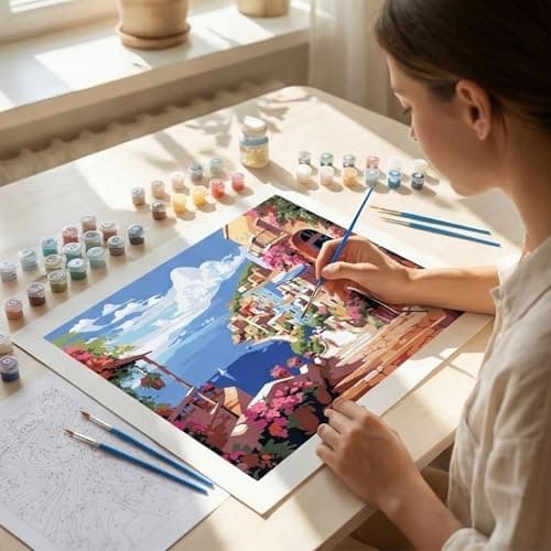 EXERZ Rolled Up Canvas Paint by Numbers Kits 30x40cm Landscape Sea — view 6