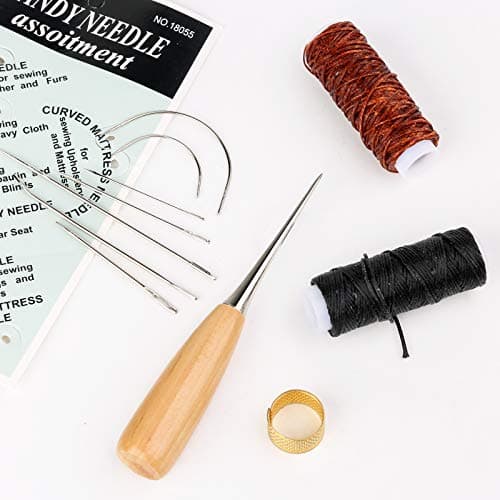 Leather Repair Kit 11PCS Leather Sewing Tools Waxed Thread and Needles — view 5