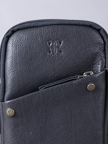Lakeland Leather Harstone Leather Travel Bag for Women & Men – Genuine Leather Cross Body Travel Wallet Bag with Adjustable Strap, Passport Holder, Phone Bag, Twin Zip Compartments (Black) — view 3