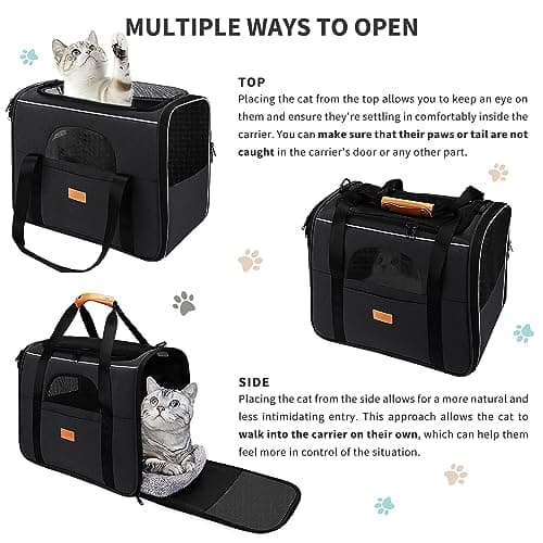 SOKANA Foldable Cat Carrier - Large Pet Carrier Bag - Cat Travel Carrier with Shoulder Strap and Top Opening Cat Carrier Bag | Cat Box Carrier - 45cm x 34cm x 38cm — view 4