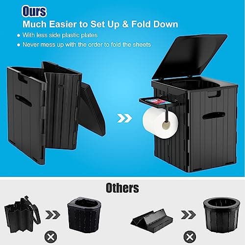 WADEO XXXL Camping Toilet, 400lbs Portable Foldable Potty for Adults — view 4