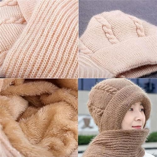 Banana Neckerchief Ear Hat Scarf Warm Ear Protection Hooded Scarf Women's Winter Knitted Hat Sustainable Travel, red, One size — view 4