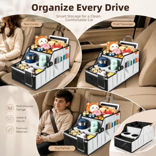 LLPHOACI Car Seat Organiser Van Organiser Front Back Seat Storage — view 4