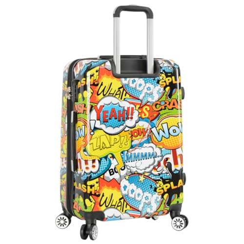 Large Size Suitcase Comic Print Hard Shell Four Wheel Expandable Luggage — view 4