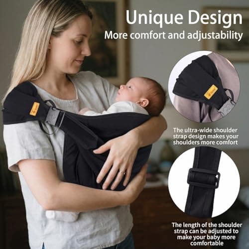 Hranio Toddler Carrier Sling Baby Carrier Newborn Baby Sling Carrier Baby Carriers from Newborn Baby Wrap Carrier Toddler Sling with Extra Wide Cozy Strap, Safety Adjustable Ergonomic Toddler Carrier — view 2