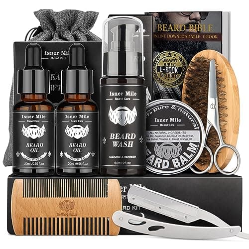 Beard Grooming Kit for Men Care, Christmas Stocking Fillers for Men Him Dad