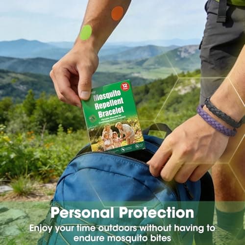Mosquito Repellent Bracelet 24 Pack, Adjustable Leather 350 Hour Protection Insect Repellent Bracelet for All Ages, Camping Essentials — view 4