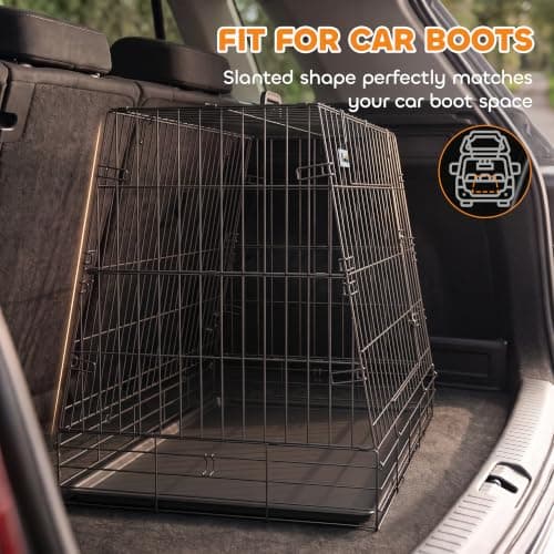 PawHut 35"(90 cm) Car Dog Crate Slanted Collapsible 90L x 58W x 69H cm — view 4