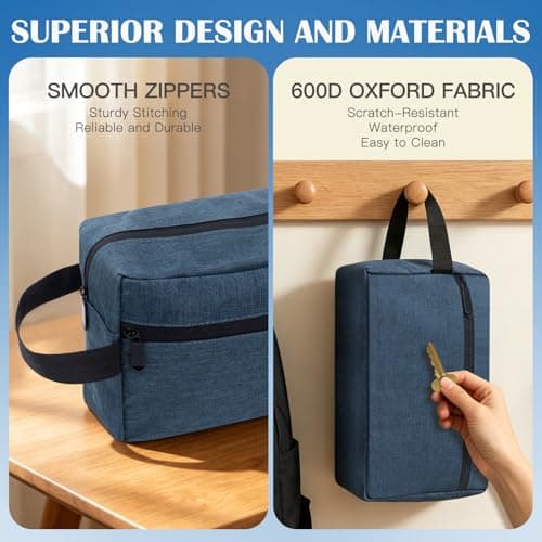 Toiletry Bag for Men Travel Wash Bag Portable Waterproof Gym Bag w/Handle — view 4