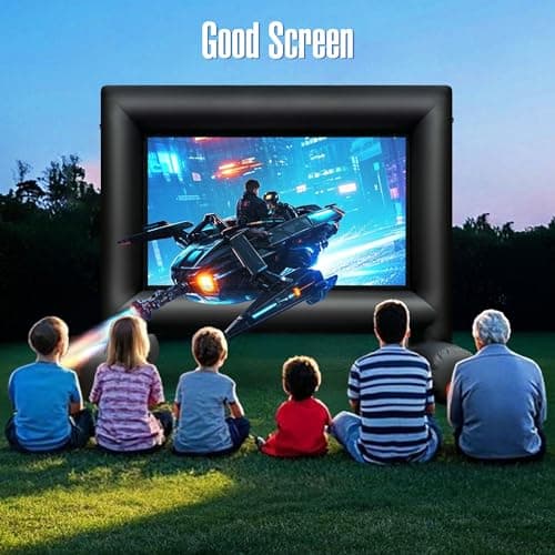 Sewinfla 12Ft Outdoor Inflatable Movie Projector Screen with Built-in Fan Supports Front and Rear Projection, Blow Up Movie Screen for Party, Easy to Set Up — view 6