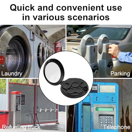Portable 7-Slot Yen Coin Holder with Mirror, Compact Change Organizer for Car Travel and Daily Use, Black Color for Organization and Visibility — view 6