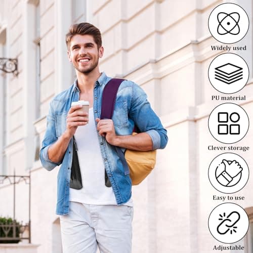 Fyeme Double Underarm Shoulder Bag Leather Adjustable Underarm Shoulder Bag Double-Shoulder Tacticals Bag Concealed Double Armpit Phone Pouch for Travel, Hiking and Fitness — view 5
