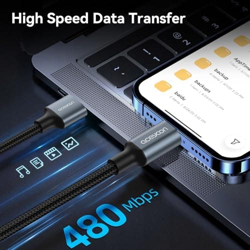 aceyoon USB C Cable Set, 3A Charging Cable USB Type-C Nylon Braided USB A to USB C Short Cables for iPhone 17/16/15 Pro Max, Galaxy S24/S23/Note 20/A54, Pixel 8/7, Switch 2 — view 3