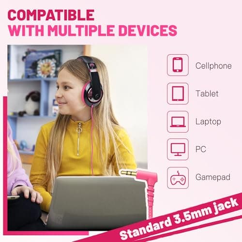 Rockpapa Comfort Foldable Kids Headphones Wired for School/Travel — view 6