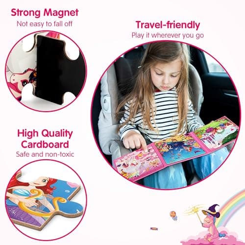 SYNARRY Magnetic Puzzles for 3 4 5 Year Olds Girls, Unicorn Gifts for Girls — view 3