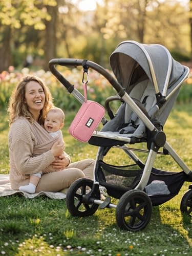 Leng Ke Breastmilk Cooler Bag - Breast Milk Cooler Travel Bag with Temperature Display, Insulated Breastmilk Cooler Bag for Travel, Breastmilk Storage Bag for Daycare Travel Nursing Mom (Pink) — view 2