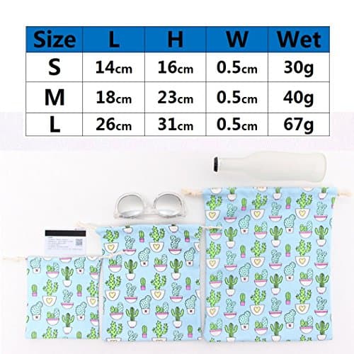 Amoyie Canvas Drawstring Bag 3pcs, Kids Storage Bag, Fabric Organiser Pouch — view 6