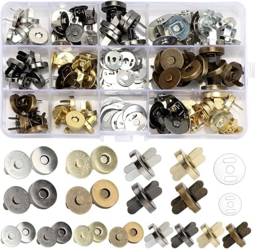 REJOECE 40 Sets Magnetic Buttons,18mm Magnetic Bag Fasteners