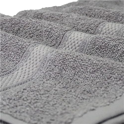 Casabella 3 Pc Bath Towel Set - 100% Cotton, Soft & Absorbent Large Bath Towels, 70x130 cm, Premium Quality Towel Set,Hotel Qualty Bathroom Towels Set, Travel Towel, Beach Towel, Bath Towels, Silver — view 2