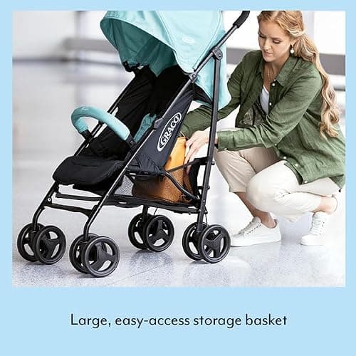 Graco TraveLite Compact Stroller/Pushchair - Suitable from birth to approx. 3 years (15kg). Lightweight at only 7kg, Mint fashion — view 4
