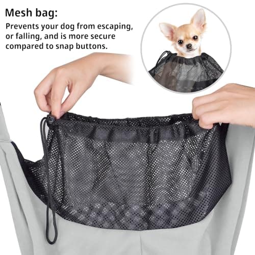CUBY Puppy Carrier Sling Lightweight Travel for Small Pets(Light grey) — view 5
