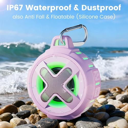 XLeader X8(2 Gen) Bluetooth Shower Speaker, IP67 Waterproof, Small, Pink — view 6