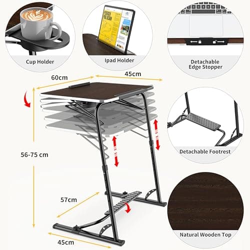 FoldWise Folding Laptop Table for Sofa, Sturdy Work & Dinner Portable Desk — view 2