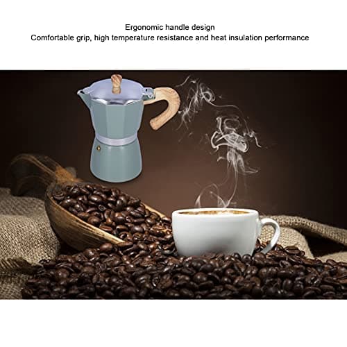 HERCHR ﻿Coffee Maker Pot, Aluminum Alloy Coffee Kettle 6 Cup Coffeemaker Percolator 300ML Mocha Machine for Home, Camping, Office (lake turquoise) — view 2