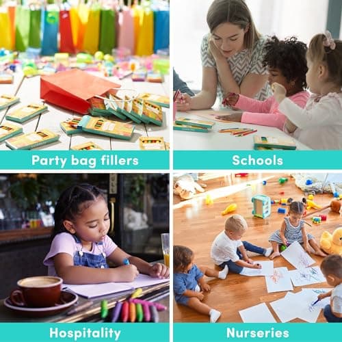 THE TWIDDLERS 60 Boxes of Mini Colouring Pencils - 6 Per Box, 360 Total - Easy Grip Round Barrel, 9cm Length, Multipack Party Bag Fillers for Kids Birthdays, Classroom Class Gifts — view 4
