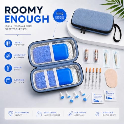 Insulin Pen Case - Insulin Cool Bag - Medicine Travel Cooler (Denim Blue) — view 3
