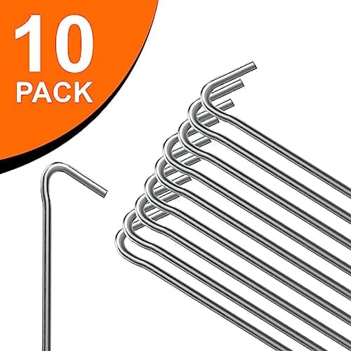 ANSIO® Tent Pegs Pack of 10 Galvanised Metal Pegs 4mm x 9inch Ground Stakes — view 2