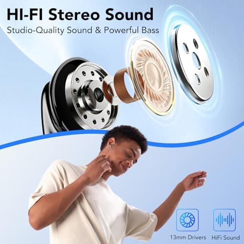 Wireless Earbuds, Bluetooth 5.4 Ear Buds In Ear Deep Bass Earphones — view 3