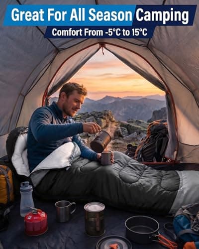 Warm Compact Sleeping Bag for Camping & Backpacking, 4 Season Lightweight Sleeping Bag for Adults and Teens — view 6