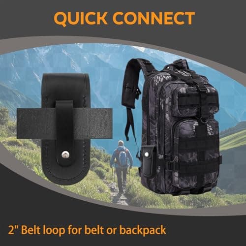 PIGIAOKA 2 Pcs Pocket Knife Sheath, 4" Folding Knife Belt Sheath Leather Pocket Knife Sheath Holster Knife Pouch with Snap Closure and Belt Loop for Outdoor Climbing, Camping, Cycling, Hiking, Black — view 3