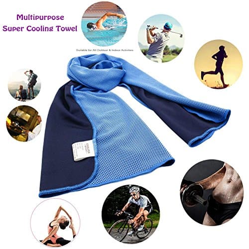 VAKKI Cooling Towel, Ice Cold Sports Sweat Towels for Instant Relief Perfect Coolings Scarf Neck,Forehead, Wristband, Bandana, Stay Cool from Over Heating During All Kinds of Sport and Exercise — view 2