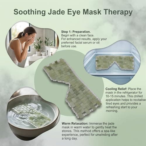 Jade Eye Mask, Cooling Weighted Eye Mask for Relaxation, Travel and Home — view 5