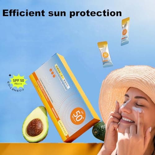 100 Pack Travel Size Sunscreen SPF 50+, Mini Sun Cream Multipack, Anti-Ageing Sunscreen for Face and Body, Waterproof Non-Greasy, 50 * 1g (2) — view 3