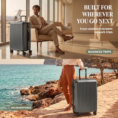LUGG Sky Rover 28 Inch Suitcase Hard Shell Luggage, Strong & Lightweight with Secure TSA Lock, Smooth 360° Wheels, Internal Pockets - Airline Approved - 76x49x29cm - 5 Year Warranty — view 5