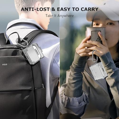 VISOOM Compatible With Airpods 3 Case, Cute Suitcase Design TPU Anti-Scratch Shell Shockproof Hard Protective Case for Airpods 3rd Gen with Keychain[Support Wireless Charging], Silver — view 5