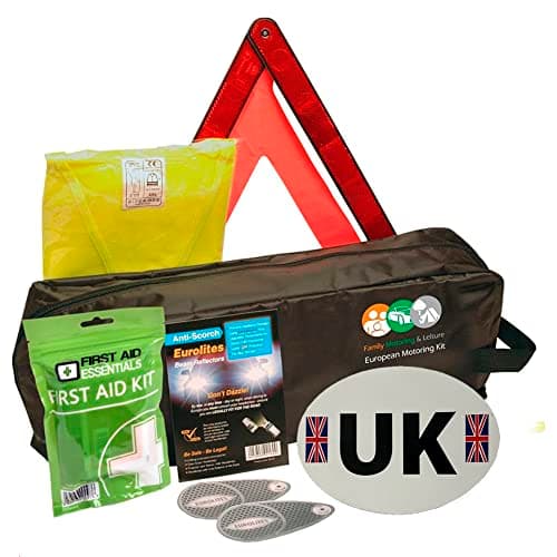 Family Motoring & Leisure European Travel Kit for Driving Abroad Quality Ultimate Safety Abroad European Travel Essentials Storage Bag & Emergency Roadside Breakdown