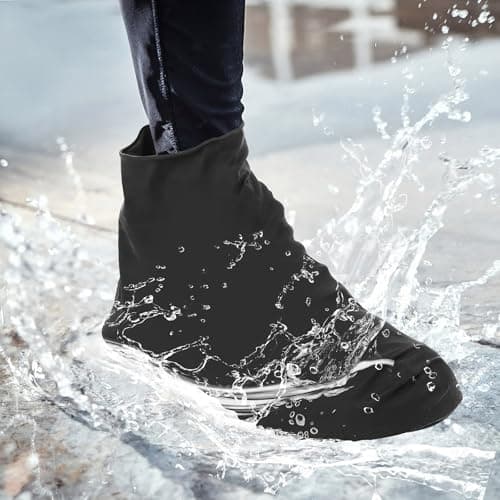 4 Pairs Non Slip Reusable Shoe Covers, Waterproof Silicone Rain Overshoes — view 6