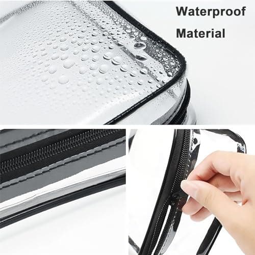 Clear Toiletry Bag,2 PCS TSA Approved Travel Cosmetic Bags Waterproof PVC Makeup Bags with Zipper Portable Toiletry Wash Bag Carry Pouch for Men Women Business Bathroom — view 4