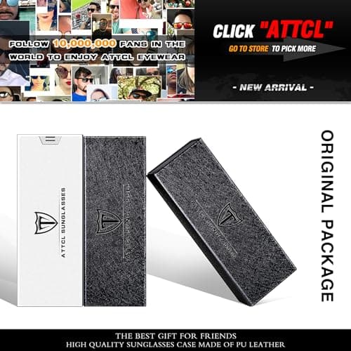 ATTCL Driving Polarised Sunglasses Mens UV400 Protection AL-MG Metal Square — view 6