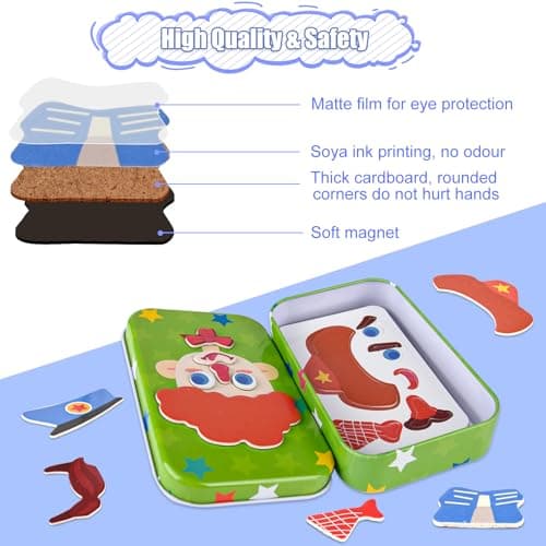 ASTARON Magnetic Puzzle for Toddlers, 29 pcs Puzzles Portable Travel Toys for Kids, Plane Car Activities Educational Learning Toy Birthday Gifts for Boys — view 4