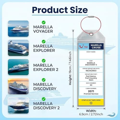 Wanheart 8Pcs Luggage Tag Holders for Marella (TUI) Cruise Lines — view 2